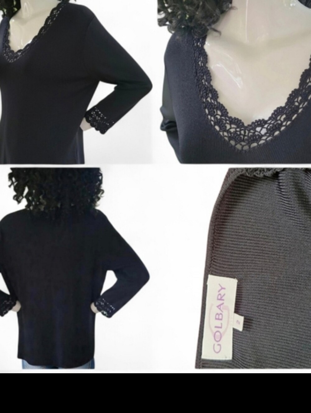 Golbary Black Long Sleeve Sweater